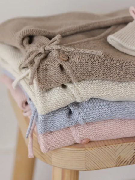 Wrap Knit Footie - Heathered Rose