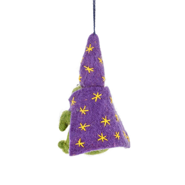 Wizard Frog - Handmade Felt Ornament