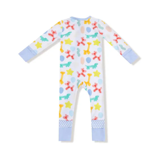 Convertible Romper - Balloon Animals Blue
