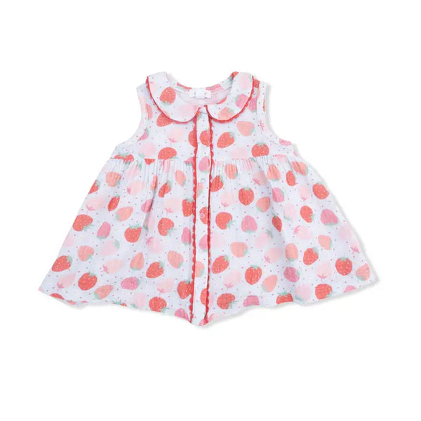 Jill Dress Sleeveless with Bloomer - Strawberry Bliss