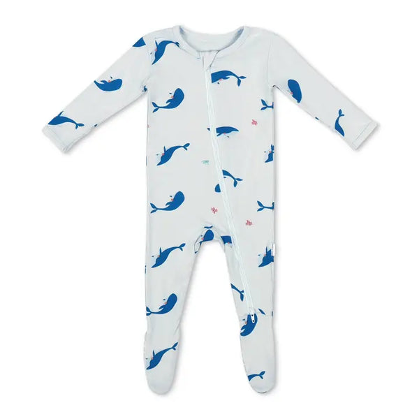 Whale Zippered Footie