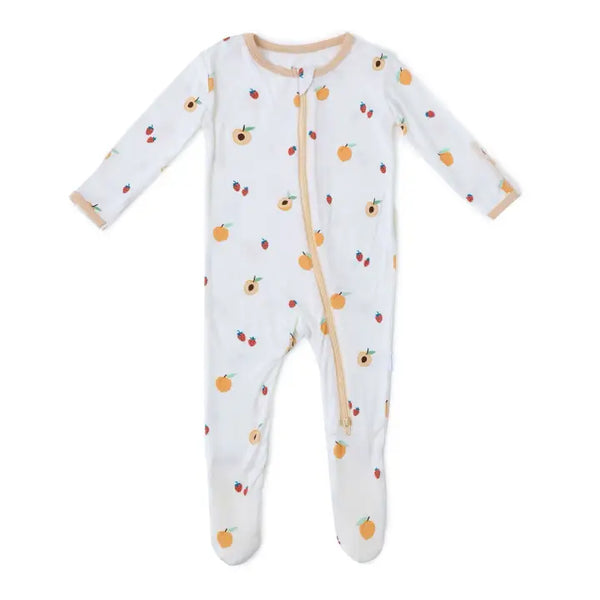 Peach Zippered Footie