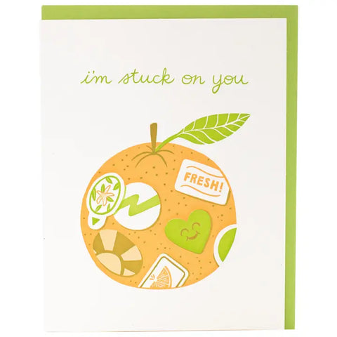 Stickered Orange - Love Card
