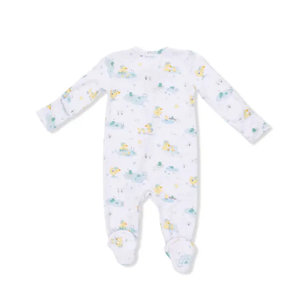 2 Way Zipper Footie - Frog And Duck Pond