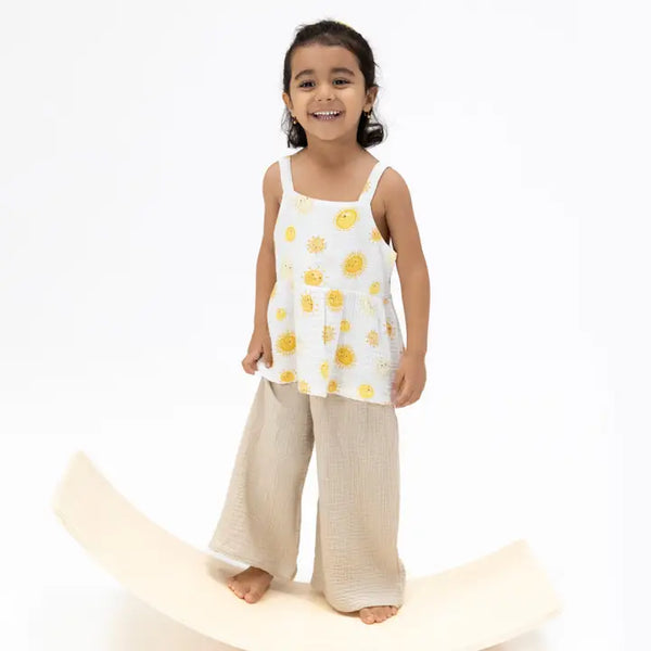 Peplum Tank with Wide Leg Pant - Happy S