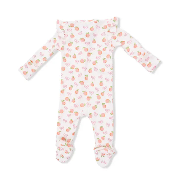 2 Way Ruffle Sleeve Zipper Footie - Little Peaches