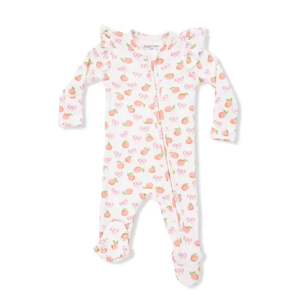2 Way Ruffle Sleeve Zipper Footie - Little Peaches