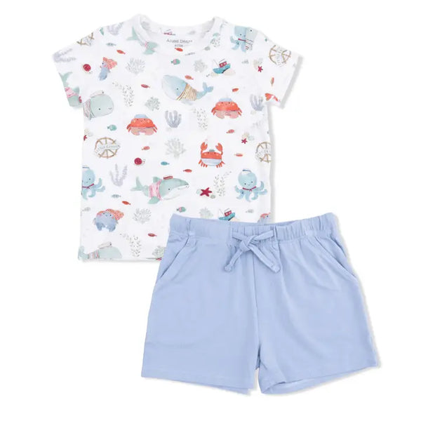 Crew Neck Tee With Short - Sailor Sea Creatures
