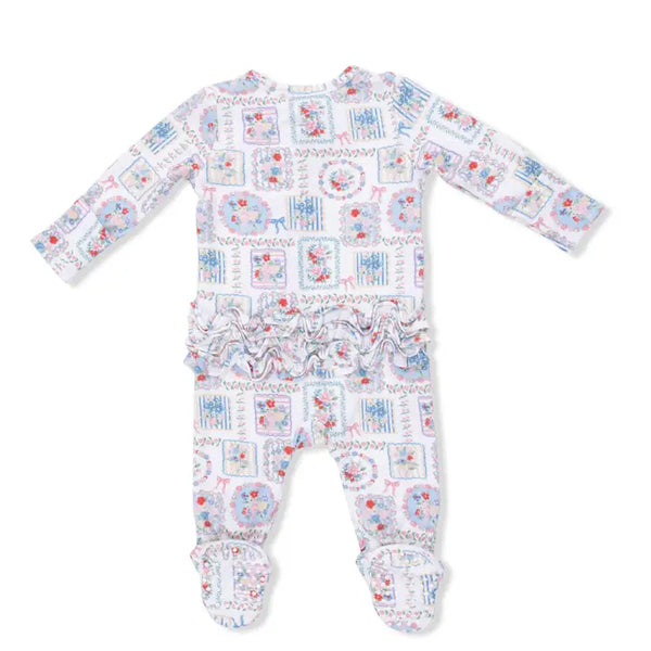 2 Way Ruffle Back Zipper Footie - Julep's Floral