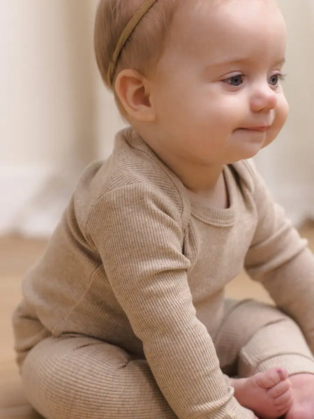 Ribbed Tee And Legging Set - Taupe