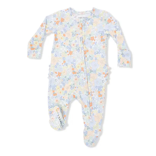 2 Way Ruffle Back Zipper Footie - Georgia Floral