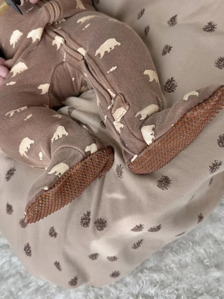 Latte Bear - Organic Zipper Footie