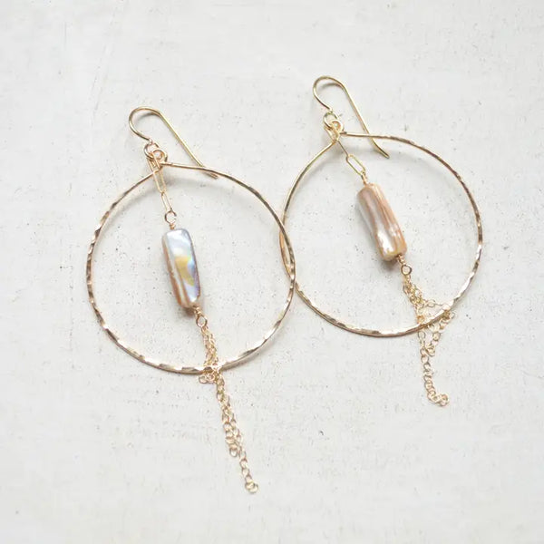 Mother Of Pearl Hoop Earrings