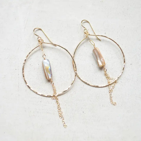 Mother Of Pearl Hoop Earrings