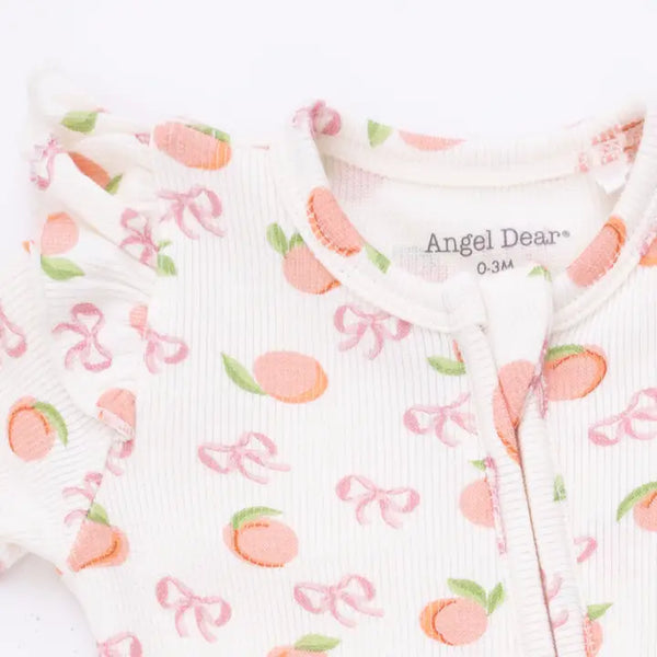 2 Way Ruffle Sleeve Zipper Footie - Little Peaches