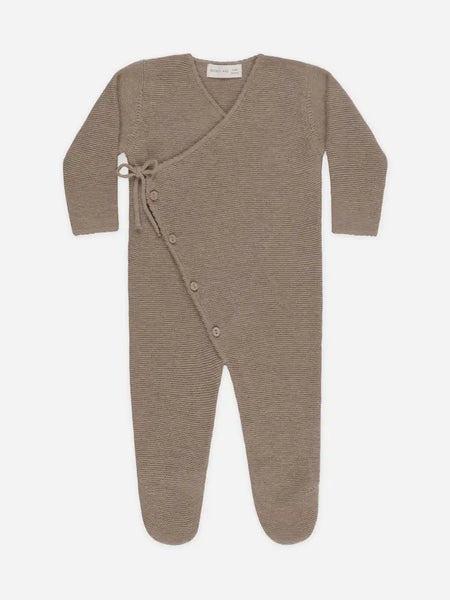 Wrap Knit Footie - Heathered Mocha