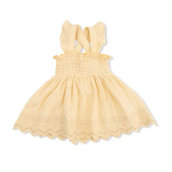 Smocked Top with Bloomer - Solid Muslin Italian Straw