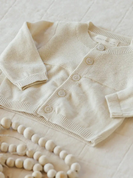 Knit Cardigan - Heathered Natural