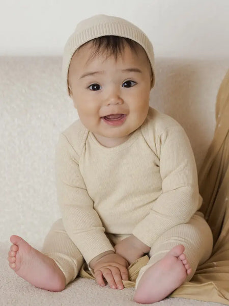 Ribbed Tee And Legging Set - Oatmeal
