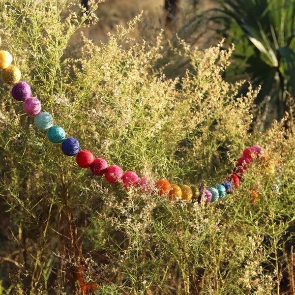 Felt Rainbow Pompom Garland - 6ft