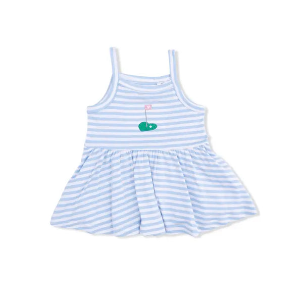 Peplum Tank with Wide Leg Pant - Striped Golf