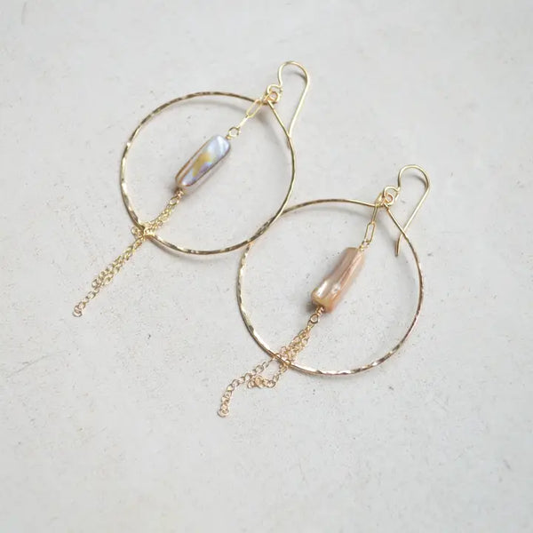 Mother Of Pearl Hoop Earrings
