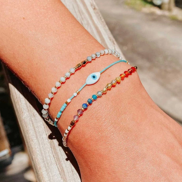 Chakra Rainbow Healing Gemstone Stacking Bracelet