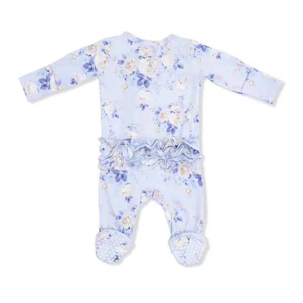 2 Way Ruffle Back Zipper Footie - Ashley Rose Floral
