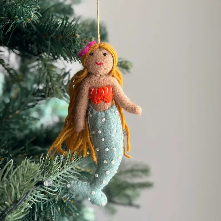 Felt Blonde Mermaid Ornament