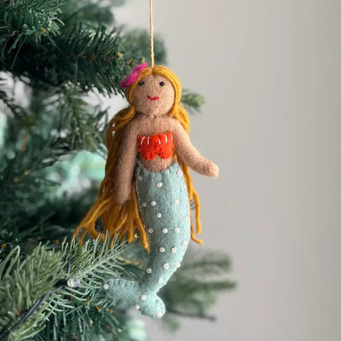 Felt Blonde Mermaid Ornament