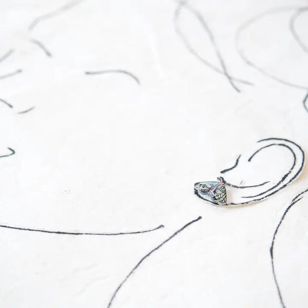 Green Forest Night Moth Earrings