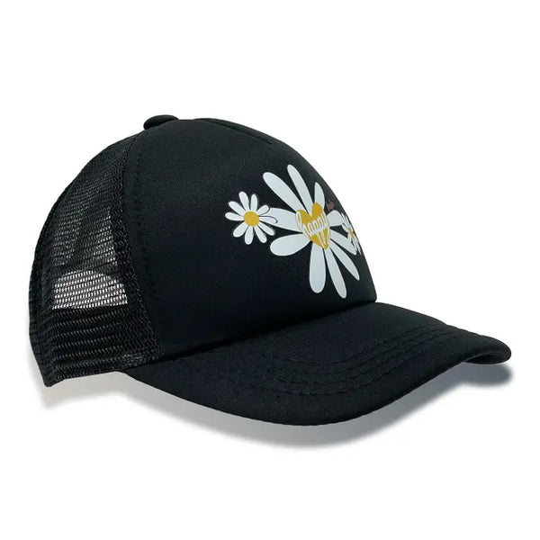 Happy Daisy Black - Trucker Hat