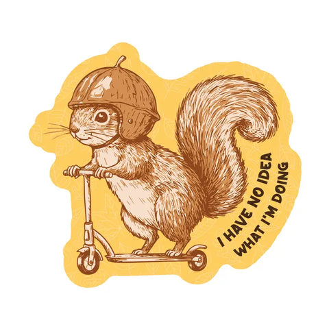Funny Squirrel Scooter - Sticker