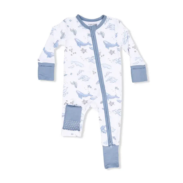 Convertible Romper - Watercolor Blue Whales