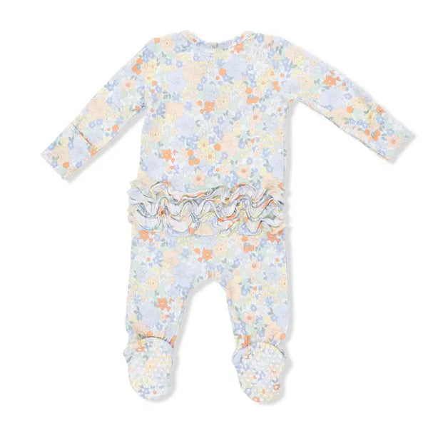 2 Way Ruffle Back Zipper Footie - Georgia Floral