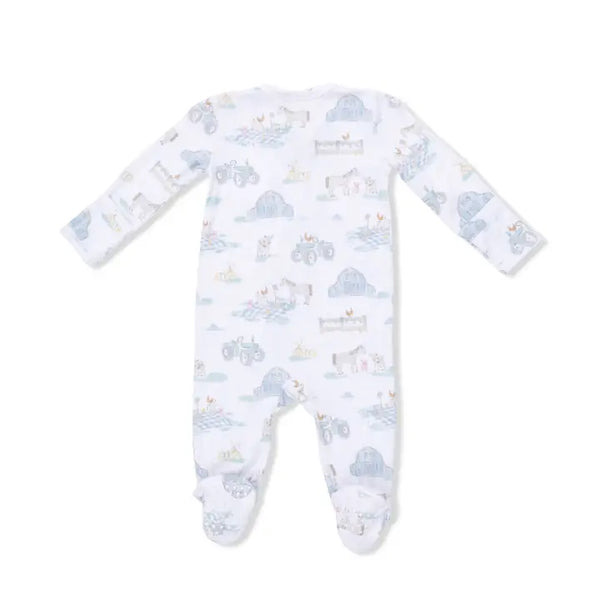 2 Way Zipper Footie - Farm Animal Party