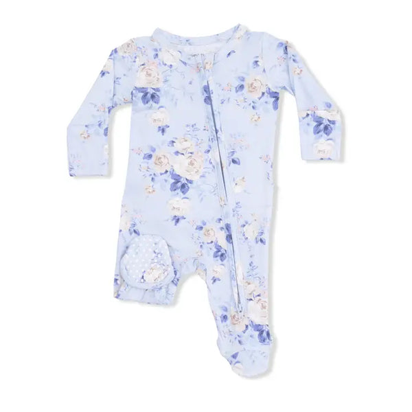 2 Way Ruffle Back Zipper Footie - Ashley Rose Floral