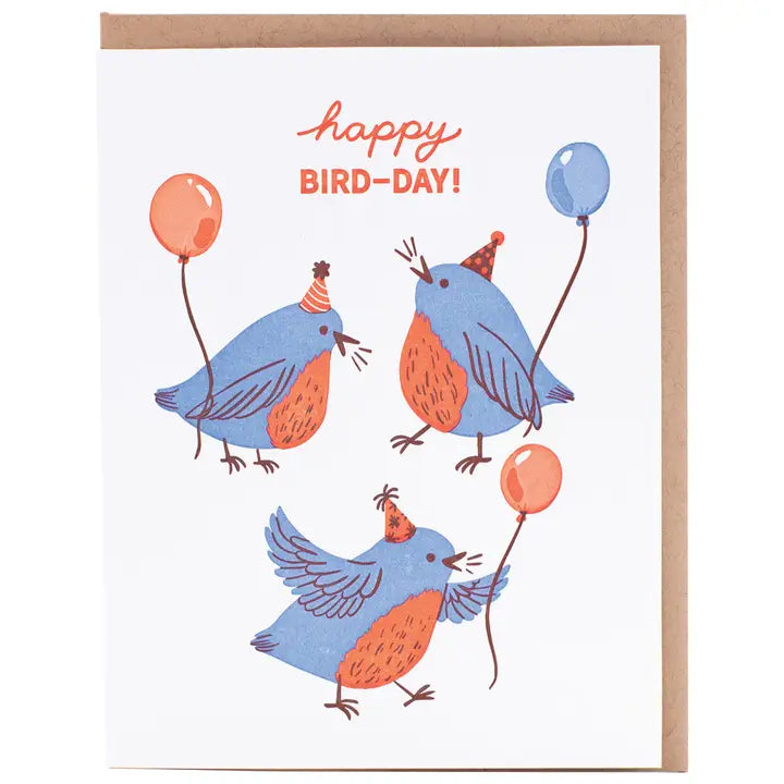 Birds And Balloons - Birthday Card