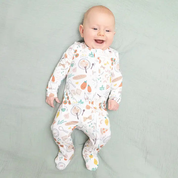 2 Way Zipper Footie - Pasta Lovers