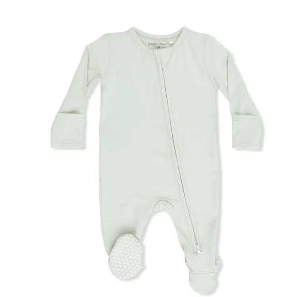 2 Way Zipper Footie - Solid Bok Choy
