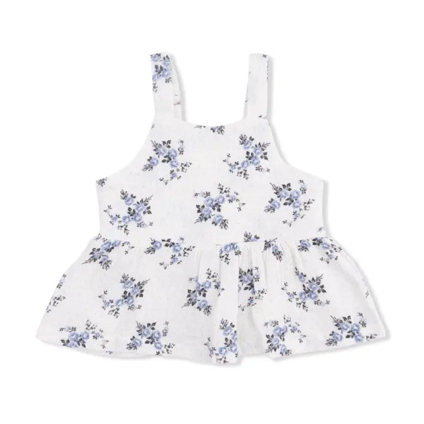 Peplum Tank with Smocked Waist Pant - Belle Rosette Dot