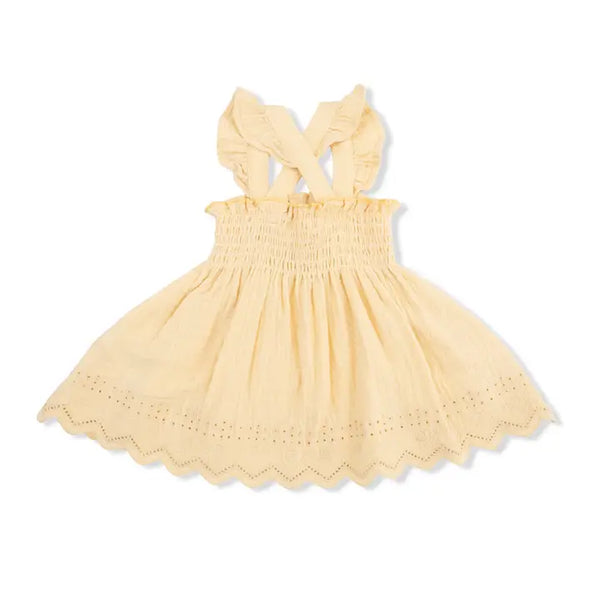 Smocked Top with Bloomer - Solid Muslin Italian Straw