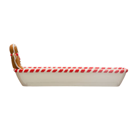 Cracker Dish with Candy Cane Edge