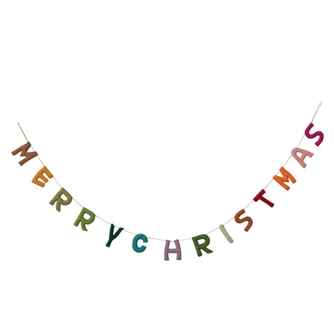 Merry Christmas Multicolor Letter - 72in Felt Garland