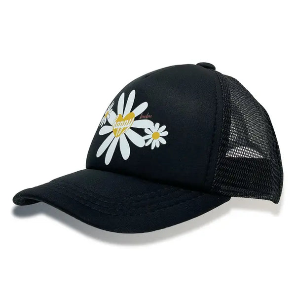 Happy Daisy Black - Trucker Hat