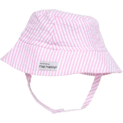 Pink Stripe Seersucker - Bucket Sun Hat