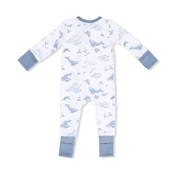 Convertible Romper - Watercolor Blue Whales