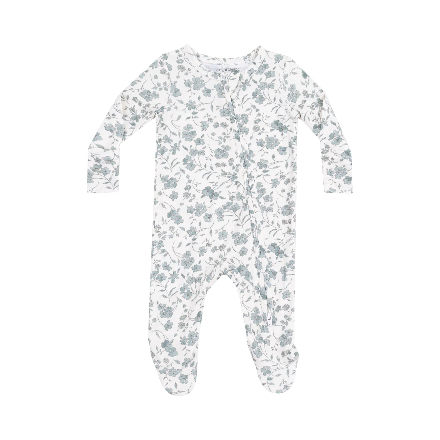 2 Way Zipper Footie - Baby's Breath Floral