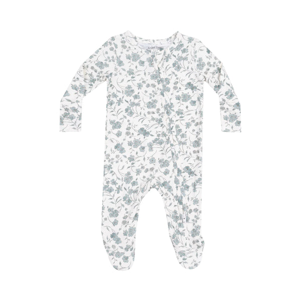 2 Way Zipper Footie - Baby's Breath Floral