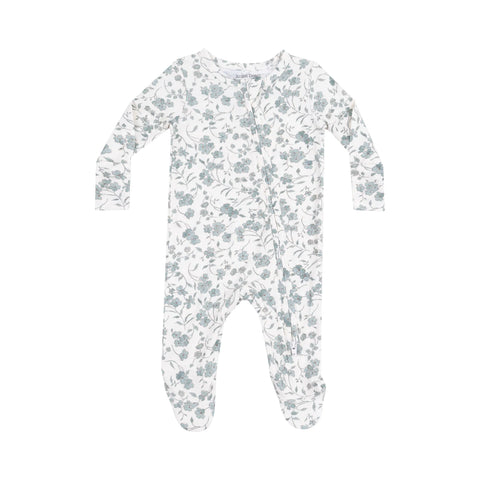 2 Way Zipper Footie - Baby's Breath Floral